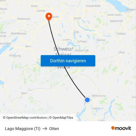 Lago Maggiore (Ti) to Olten map