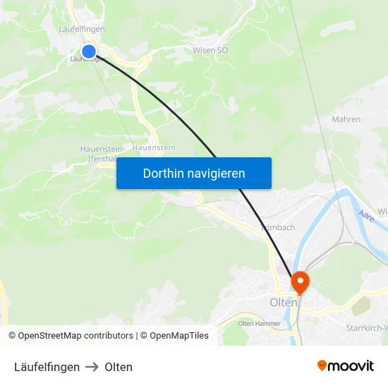 Läufelfingen to Olten map