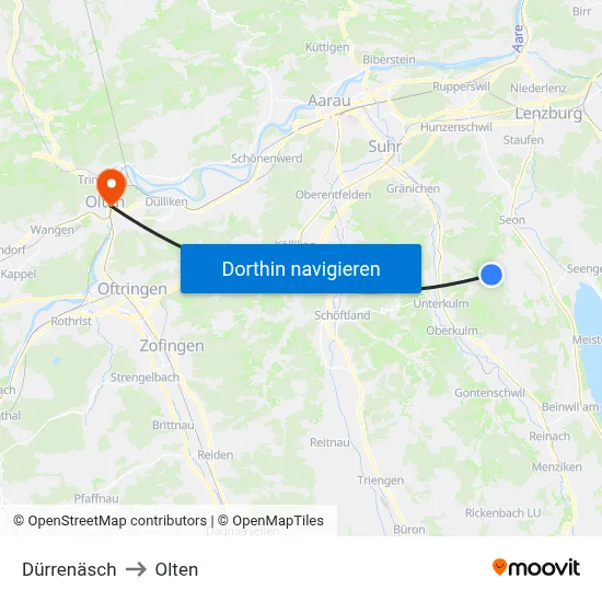 Dürrenäsch to Olten map