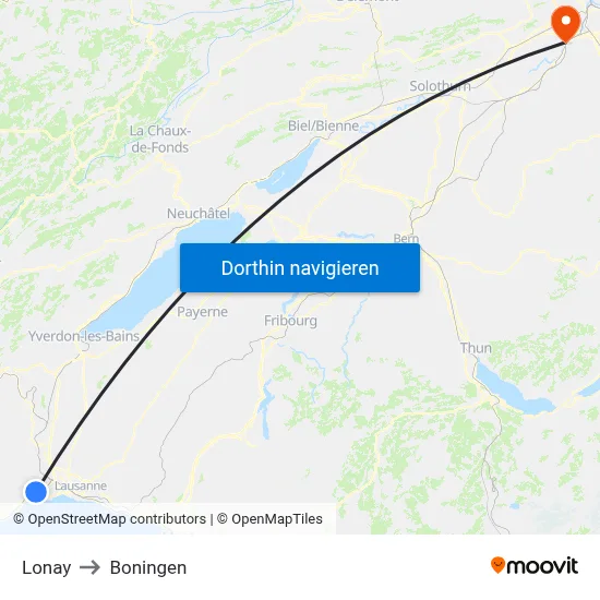 Lonay to Boningen map