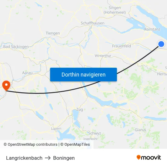 Langrickenbach to Boningen map