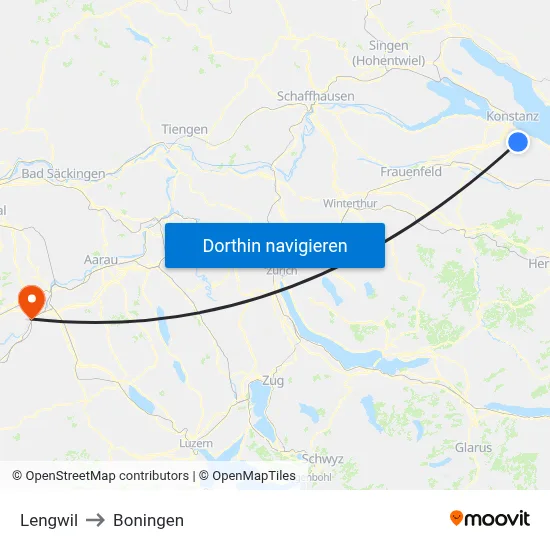 Lengwil to Boningen map