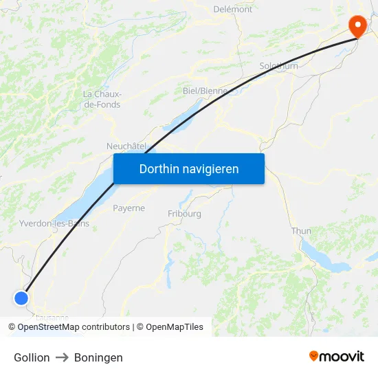 Gollion to Boningen map