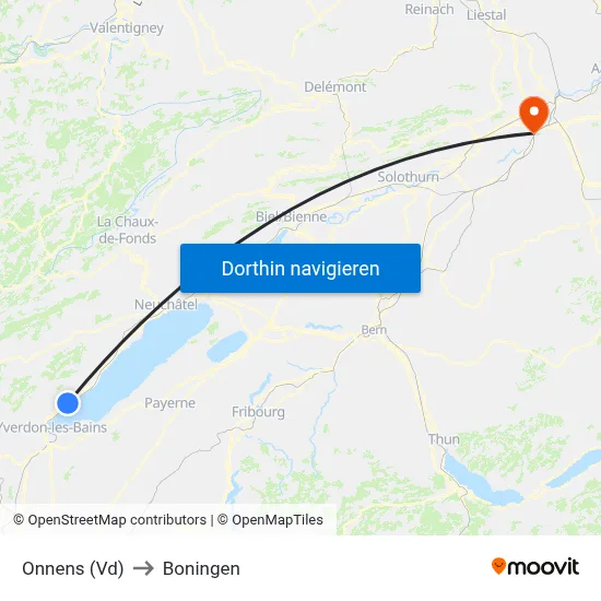 Onnens (Vd) to Boningen map