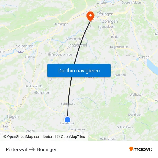 Rüderswil to Boningen map