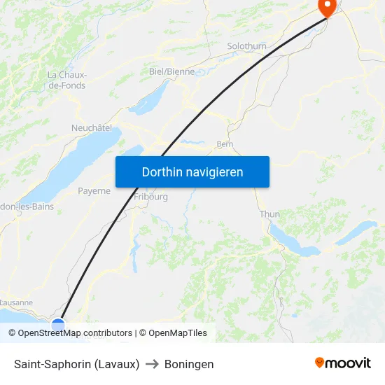 Saint-Saphorin (Lavaux) to Boningen map
