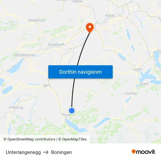 Unterlangenegg to Boningen map