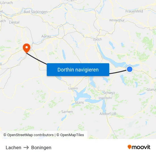 Lachen to Boningen map