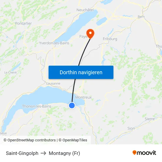 Saint-Gingolph to Montagny (Fr) map