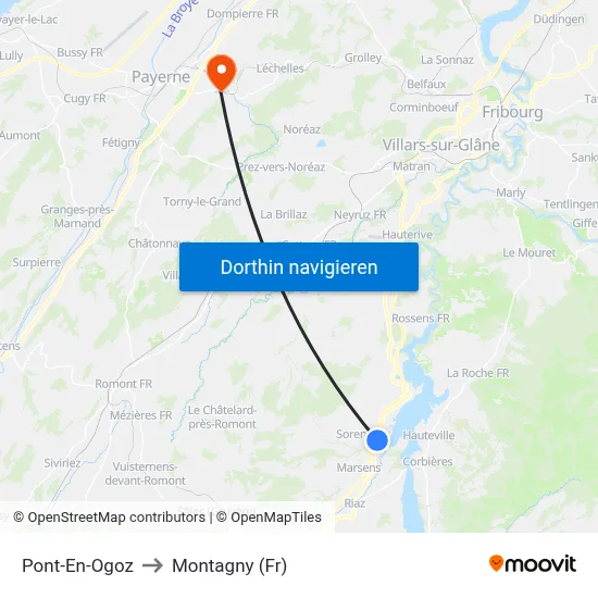 Pont-En-Ogoz to Montagny (Fr) map