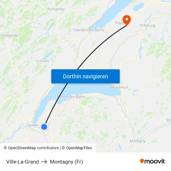 Ville-La-Grand to Montagny (Fr) map