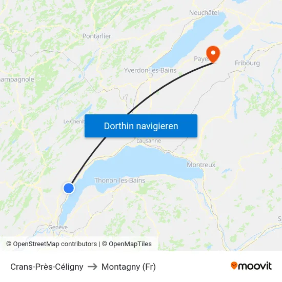 Crans-Près-Céligny to Montagny (Fr) map