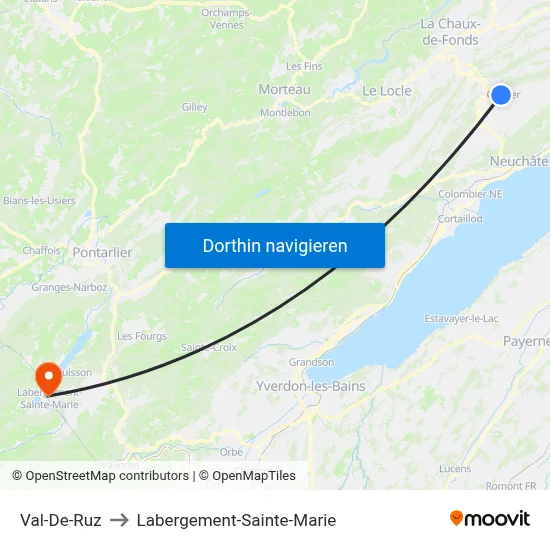 Val-De-Ruz to Labergement-Sainte-Marie map