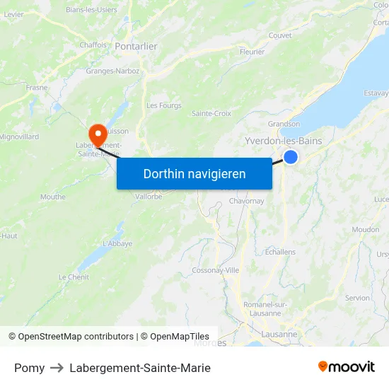 Pomy to Labergement-Sainte-Marie map