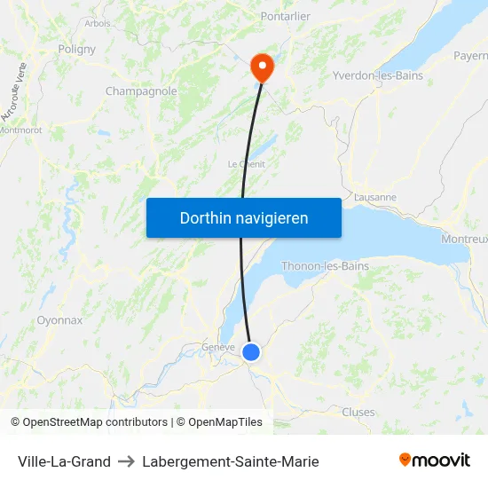 Ville-La-Grand to Labergement-Sainte-Marie map