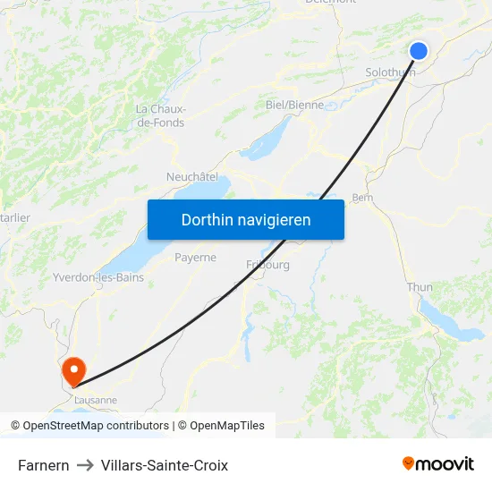 Farnern to Villars-Sainte-Croix map