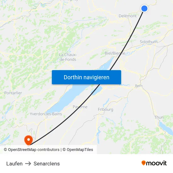 Laufen to Senarclens map