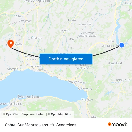 Châtel-Sur-Montsalvens to Senarclens map