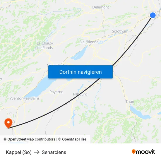 Kappel (So) to Senarclens map