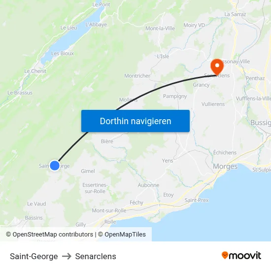 Saint-George to Senarclens map
