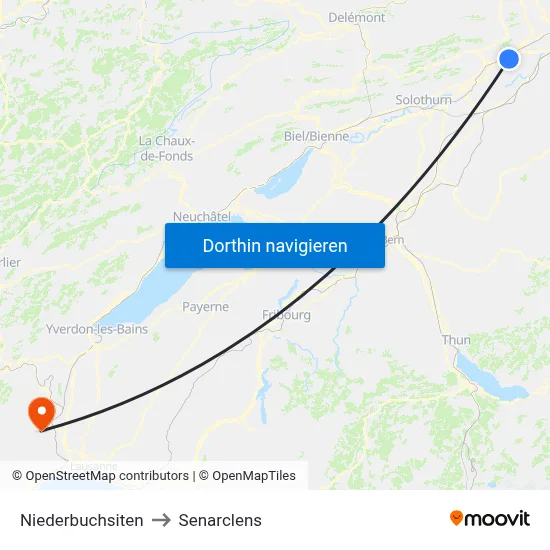 Niederbuchsiten to Senarclens map