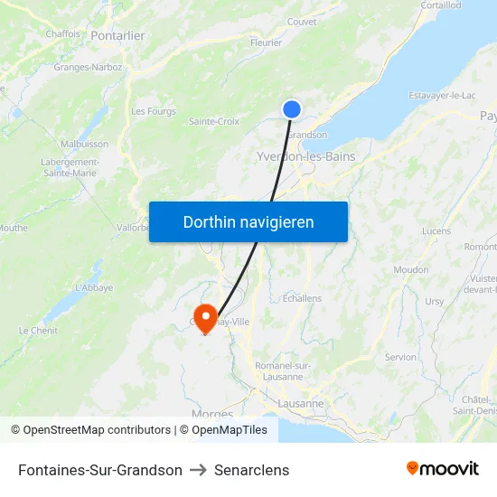 Fontaines-Sur-Grandson to Senarclens map