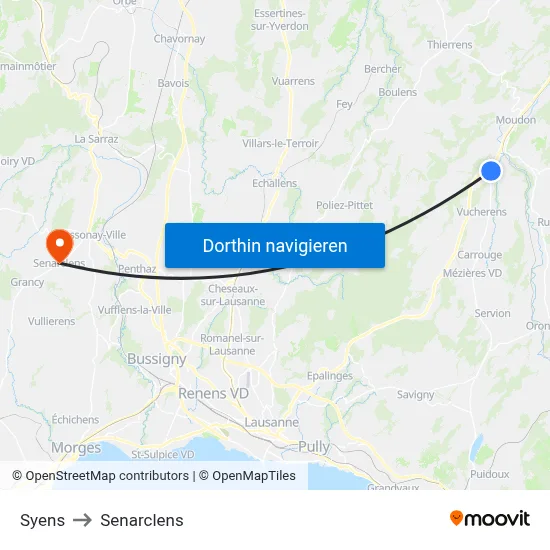 Syens to Senarclens map