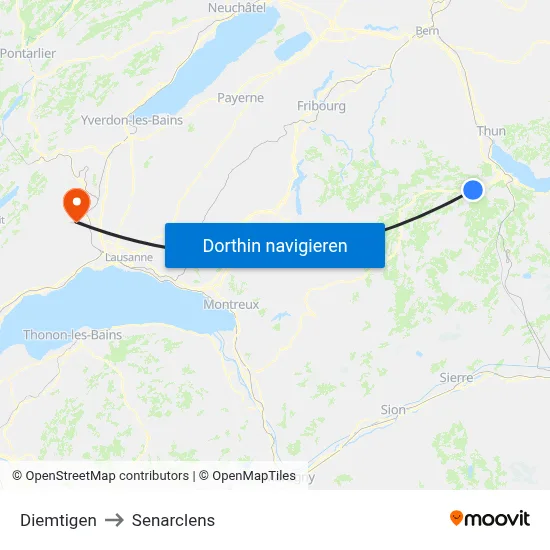 Diemtigen to Senarclens map
