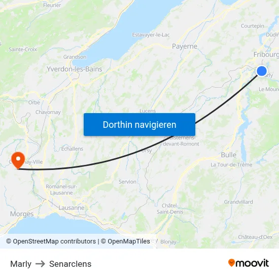 Marly to Senarclens map