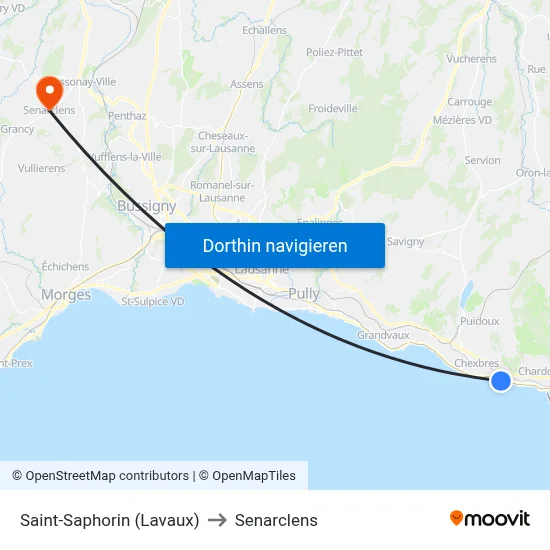 Saint-Saphorin (Lavaux) to Senarclens map