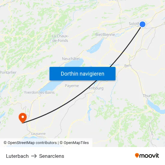 Luterbach to Senarclens map