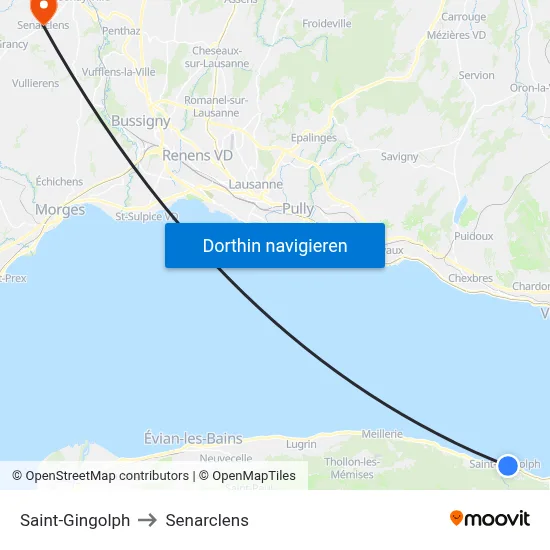 Saint-Gingolph to Senarclens map