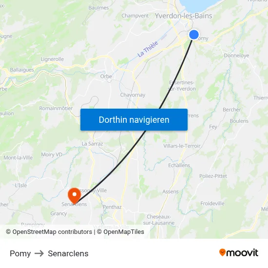 Pomy to Senarclens map