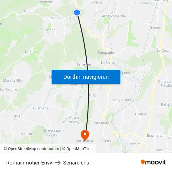 Romainmôtier-Envy to Senarclens map