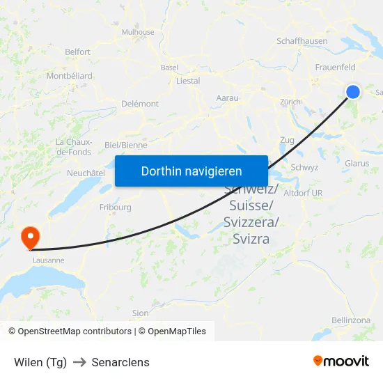 Wilen (Tg) to Senarclens map