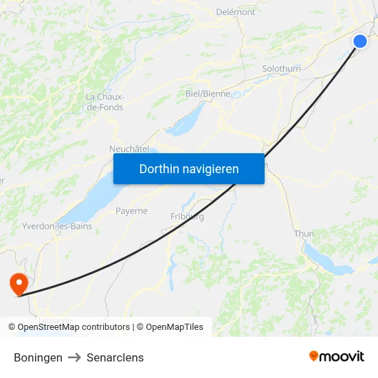 Boningen to Senarclens map