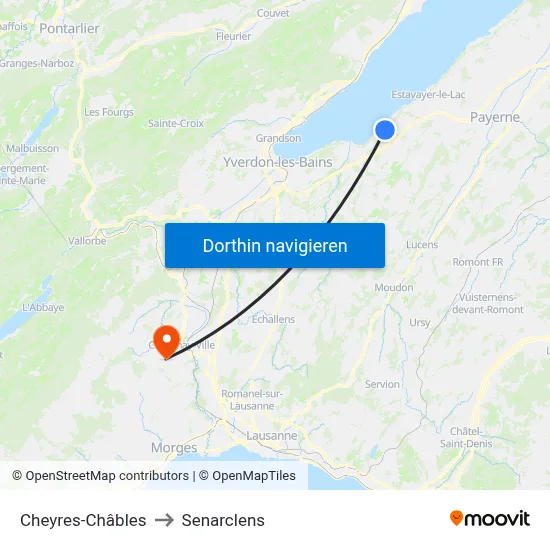 Cheyres-Châbles to Senarclens map