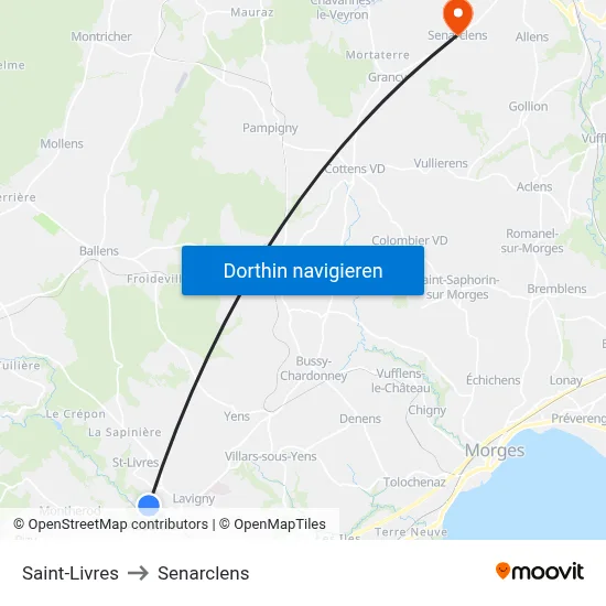 Saint-Livres to Senarclens map