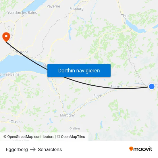 Eggerberg to Senarclens map