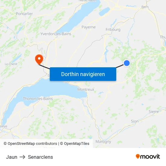 Jaun to Senarclens map
