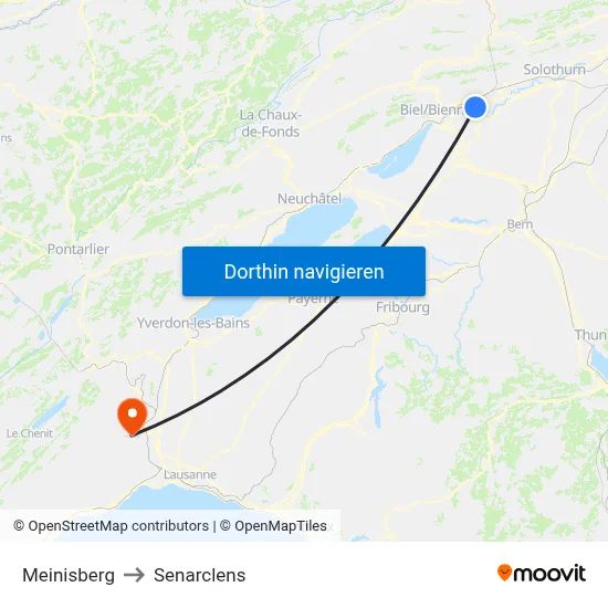 Meinisberg to Senarclens map