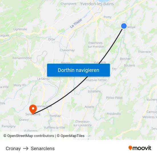 Cronay to Senarclens map