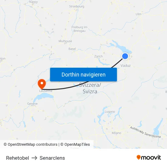 Rehetobel to Senarclens map