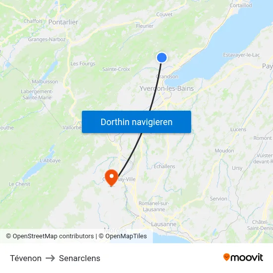 Tévenon to Senarclens map