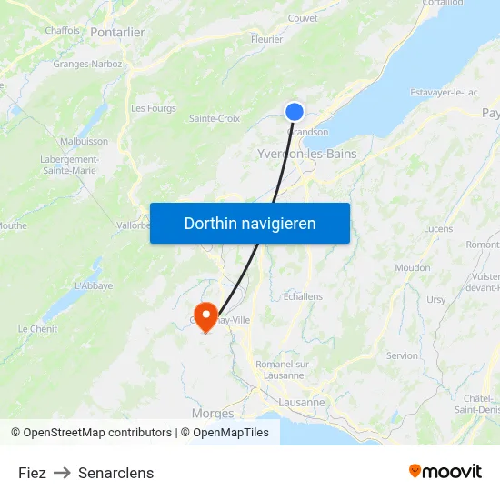 Fiez to Senarclens map