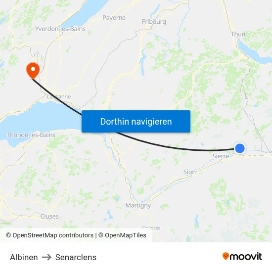 Albinen to Senarclens map