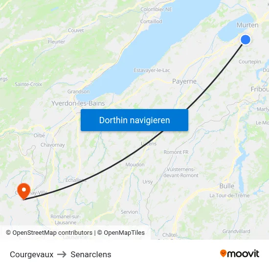 Courgevaux to Senarclens map