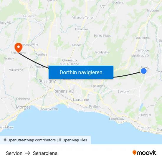 Servion to Senarclens map