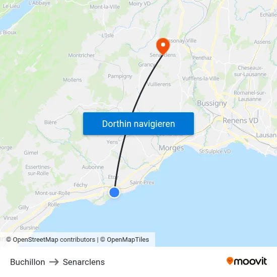 Buchillon to Senarclens map