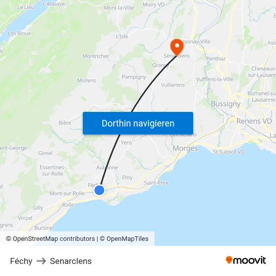 Féchy to Senarclens map